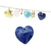 Pendentif Coeur à Facettes En Lapis-lazuli 13mm - Trou: 1mm (1)