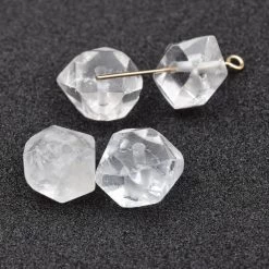 Perles Polygone Cristal De Quartz 10x7mm - Trou: 1mm (4)