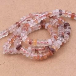 Perles Rondelle Quartz Ferrugineux 4x2mm - Trou: 0.8mm (1 Fil-38cm)