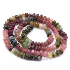 Perle Bouton Bicone En Tourmaline 5-6x3-4mm -Trou: 0.5mm (1 Fil-43cm)